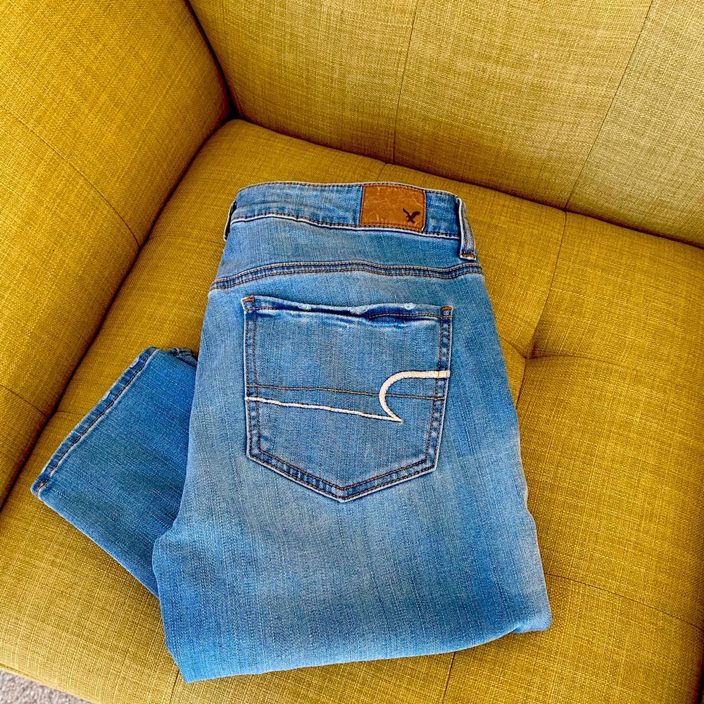 American Eagle blue jean jeggings size 10/Long